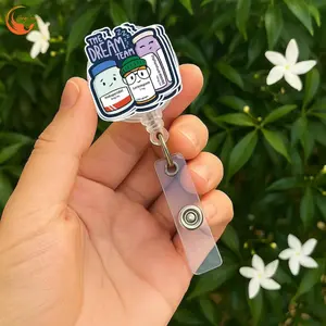 Funny Pharmacy The Dream Team Retractable ID Holder badge reel for Nurses, Doctors, Pharmacists, and Medical Staff, Drug Humor Gift