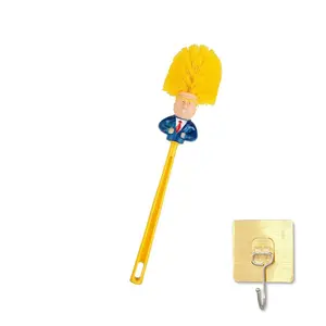 Original Trump Toilet Brush Cleaner Set with Free Hanging Hook Funny Gag Gift Comical Bathroom Accessory Make Toilets Clean Again Humorous Prank Tool Viral on TikTok Novelty Cleaning Supplies for Home No Base