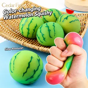 Soft Slow-Return Stress Relief Toy, Realistic Watermelon Design, Durable and Safe Material, Slow Return Stress Ball, Decompression Squishy, Squishy Fidgets，Indoor leisure equipment，Outdoor leisure equipment