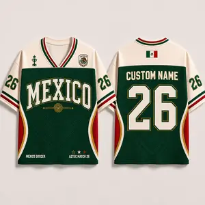 [Custom Name] Mexico Soccer Jersey 2026, Personalized Name and Number Mesh Football Shirt, Mexican Flag Aztec Matchday Edition, Unisex Sports Fan Gift