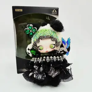 Lazy Panda Skull Panda Handmade Diamond Plush Doll