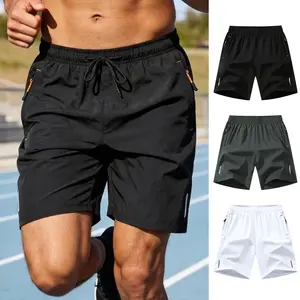 Men's Safety Reflective Running Shorts - Quick Dry Lightweight Breathable Athletic Gym Workout Shorts with Pockets, Striped Night Running Bottoms for Summer Sports & Outdoor Activities