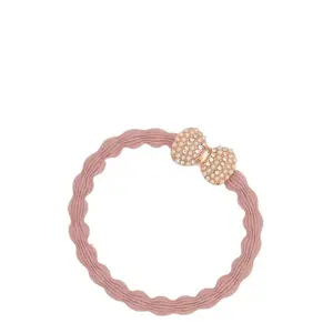 Bling Bow Hair Tie Champagne Pink