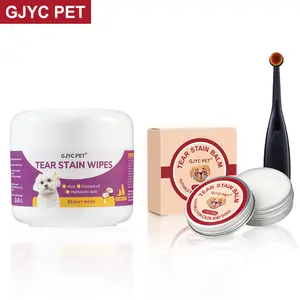 GJYC PET Pet Tear Stain Protection Cream with Professional Brushing for Dog and Cat Eye Care, Natural Anti-Tear, Gentle Cleaning, Removes Tear Stains from Dogs and Cats, Remarkable Effect Without Irritation Calming dog tear stain remover