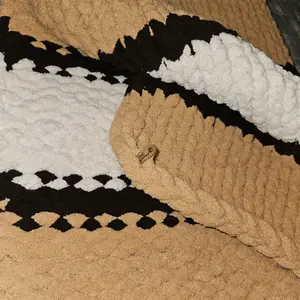 Handcrafted Chunky Yarn Blanket. 60" x 40"