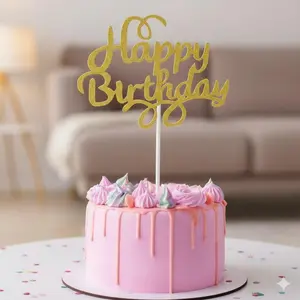 TikTok Viral: Metallic Cake Toppers Set, Glitter Sparkle Sign Decor for DIY Dessert Table, Party Photo Backdrop - Anti-Oxidation Birthday Party Supplies for Holiday Gatherings