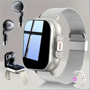 New Men's/Women's 2-in-1 Smart Watch/Bracelet with Earphones Instant Messaging Multi-language Support Sports Monitoring Wireless Calling 100+ Sports Modes Compatible with Android iPhone Perfect Holiday Gift Smartwear Devices Smartphone water ful proof