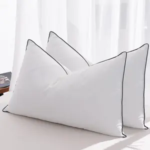 Feather Down Pillows King Size Set of 2, Luxury Hotel Collection Bed Pillow 2 Pack, Powered Fillings & Feathers Pillow, Fluffy Plush for Side Sleepers, Medium Firm, 20x36 in.