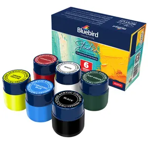 Bluebird Studio Acrylic Paints, Primary Colors, 6-Pack 0.85 Fl Oz each, Basic Acrylic Paint For Kids, Students & Beginner Artists