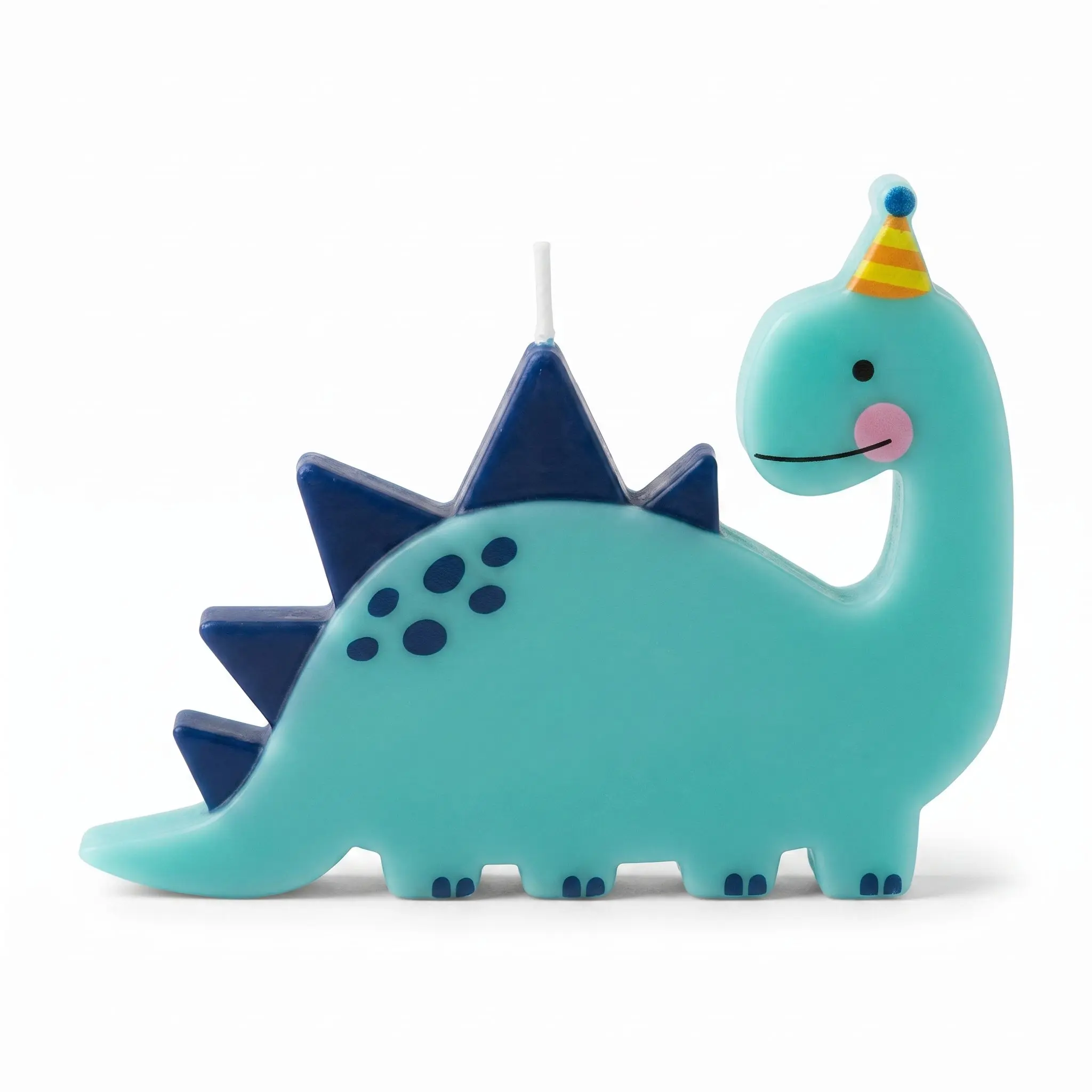 Dino-Mite Dinosaur Birthday Candle - Turquoise Stegosaurus