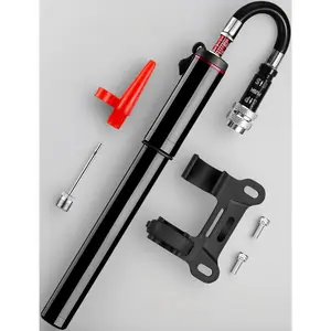 Your On-the-Go Air Station: Mini Pump with Accurate Gauge & Flexible Hose. Reaches High PSI Fast, Fits All Valve Types. Complete with Mount for Emergency Repairs or Daily Top-Ups.