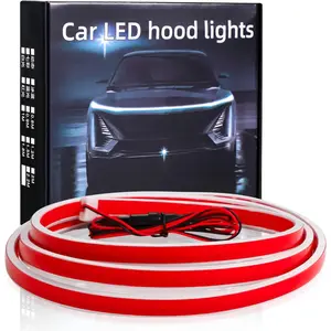 71 Inches Hood Light Strip,Dynamic LED Strip Light,Exterior Flexible Daytime Running Light Strip For Car,SUV (White Light)