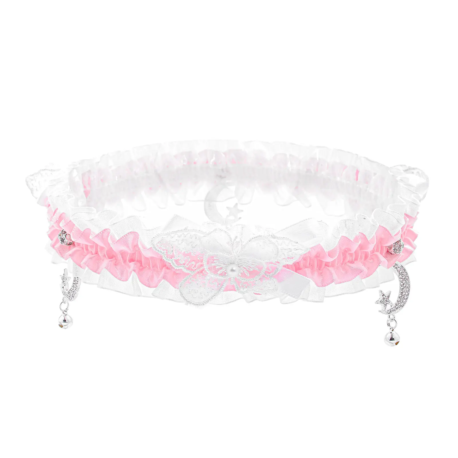 Zeelina Leg Garter Pink Pearl Garters Bow Elastic Lace Legs Ring Party Party for Women and Girls