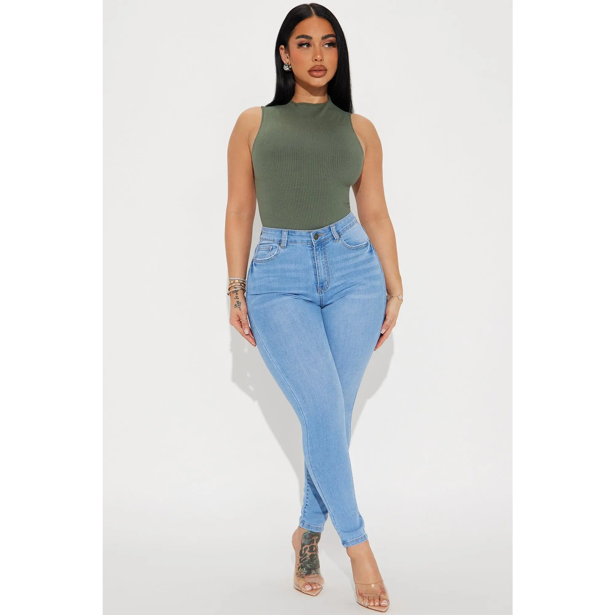 Top Of The Line Stretch Skinny Jeans - Light Wash