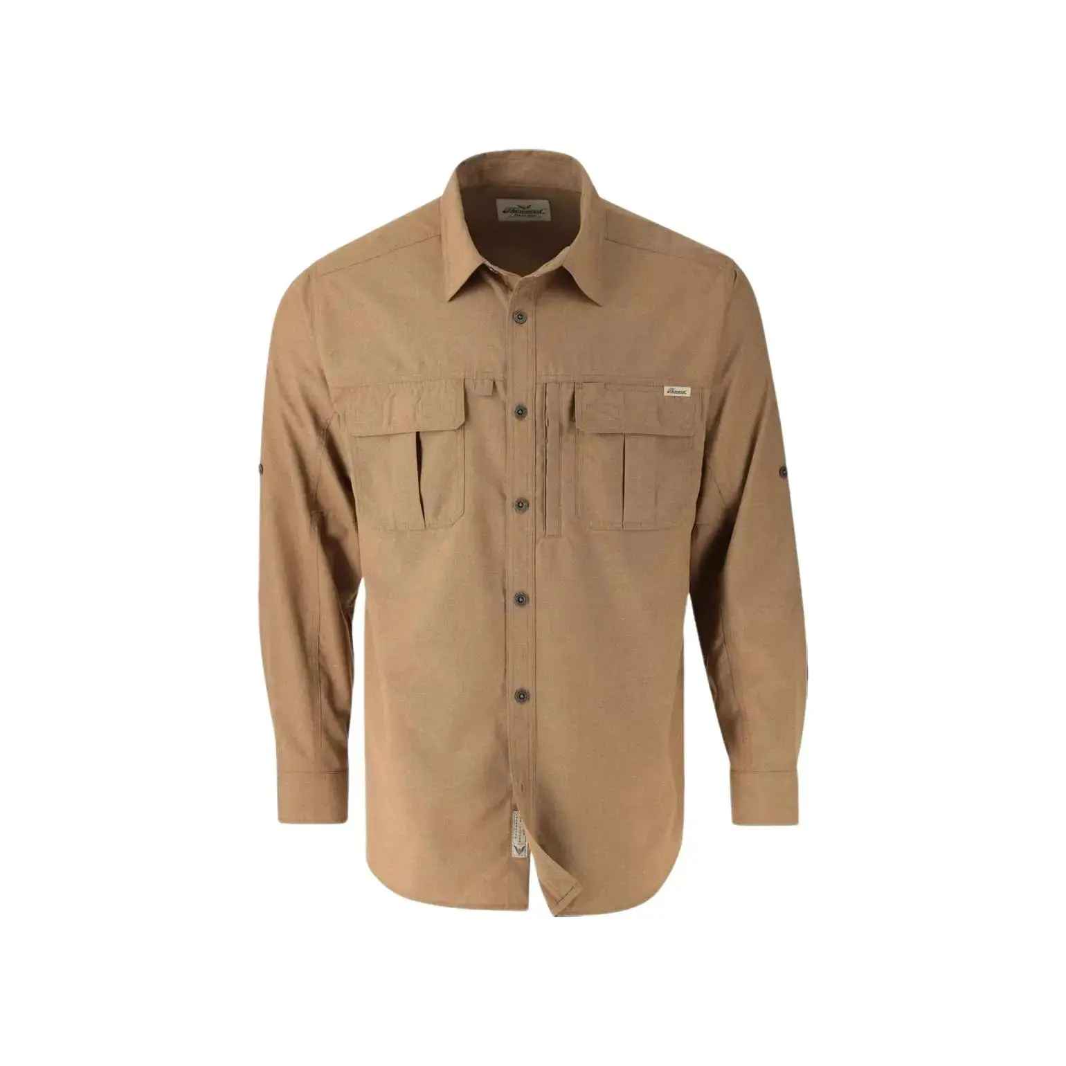Thorogood Men's Button-Front Convertible Long-Sleeve Casual Work Shirt - All-Season Nylon Blend, UPF 30 Protection, Moisture-Wicking, Hidden Zip Pocket, Loose-Fit, Do Not Iron, Woven Sun-Shielding Tops