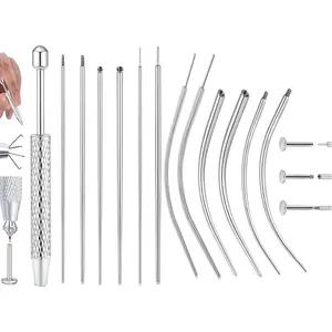 Body Jewelry Changer Kit - 16G/18G/20G Stainless Steel Guide & Beaded Gripper for Earrings, Nose Rings, Lip Studs - Fits Internally Threaded, Externally Threaded & Push-Tool Jewelry New & Upgraded Bead Gripper