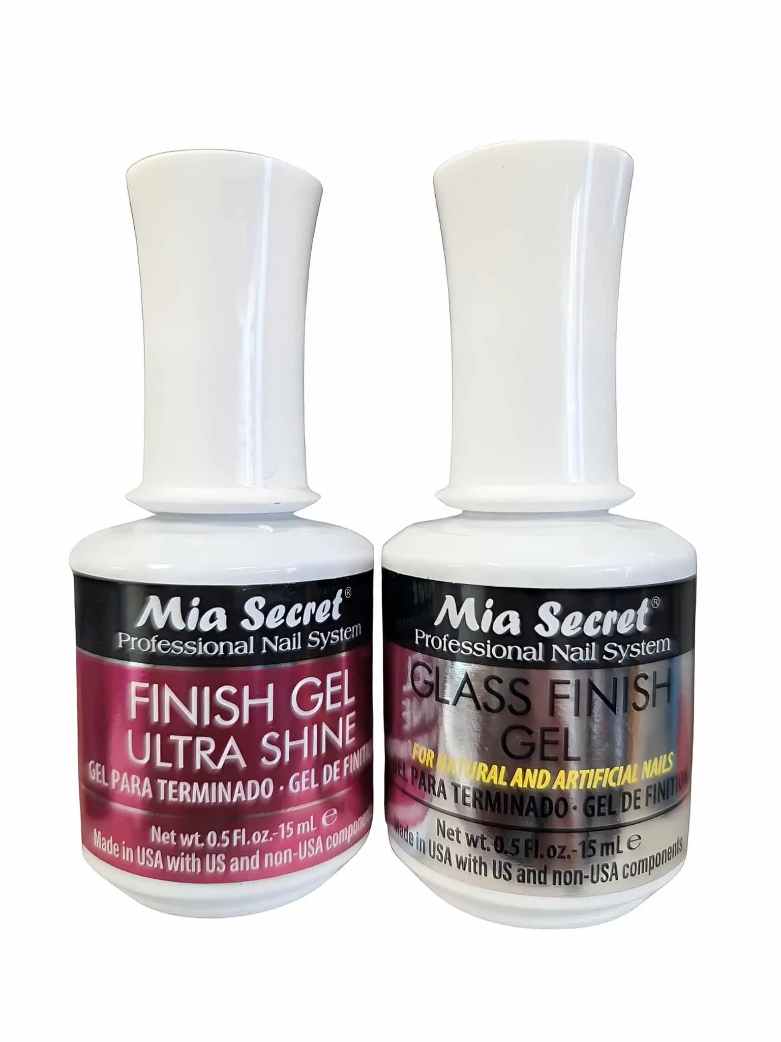 Mia Secret Finish Gel Top Coat - 15ml Ultra Shine Glass Gloss, for Acrylic or Gel Nails, Single Item Nail Art & Care Product, Nail Care