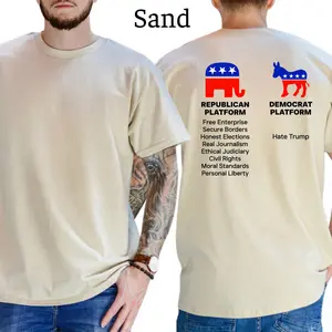 Republican Platform Vs Democrat Platform T-Shirt, Patriot Mens Shirts Funny, Conservative Political Graphics Tee, Political Graphics Shirt, Men's Gifts, Casual Menswear, For Men