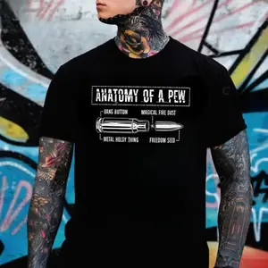 Anatomy of a Pew Funny Gun Humor T-Shirt – Second Amendment Sarcastic Graphic Tee for Men