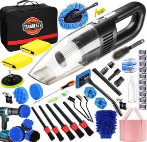 51Pcs Car Cleaning Kit,Handheld Vacuum with 8000Pa Suction, Car Interior Detailing Kit with Detailing Brush set, Car Detailing Kit, Cleaning Gel, Car Cleaning Supplies, Car Accessories for Men