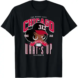 100%cotton 312 Chicago Illinois Area Code Melanated Pride Gifts T-Shirt