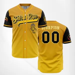 Shirai Ryu Scorpion Mortal Kombat Anime Baseball Jerseys | Cool Summer Anime Vibes for Men & Fans