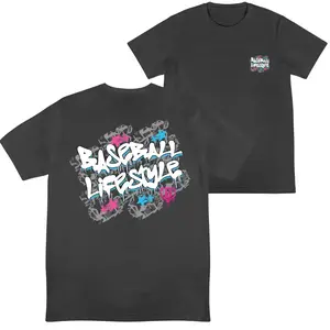 [50% Off] YOUTH & ADULT Baseball Lifestyle Graffiti Drip 2 Sided Graphic T-Shirt, Urban Streetwear Sports Tee, Trendy Baseball Fan Outfit Shirt, Cool Hype Style Gift