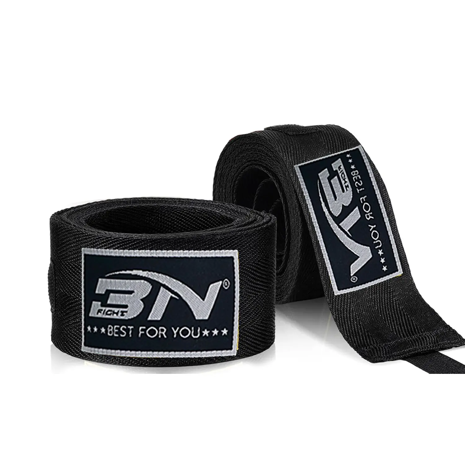 Professional Boxing Hand Wraps 5M / 195 Inches – -Black Pair Cotton & Nylon Blend MMA Inner Gloves ,knuckle coverage- Wrist Support for Muay Thai, Kickboxing, BJJ, Karate - Thumb Loop & Hook and Loop Closure for Women and Men