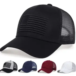 Men's American Flag Trucker Hat Breathable Mesh Back Adjustable Snapback Baseball Cap Patriotic Outdoor Casual Hat