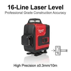 Milwaukee Construction Laser Positioning Device Adopting Lithium Ion Battery Power Solution Applied To Indoor And Outdoor Building Layout With Fine Adjustment Function And Standard Professional Grade Measuring Accuracy For Engineering Use