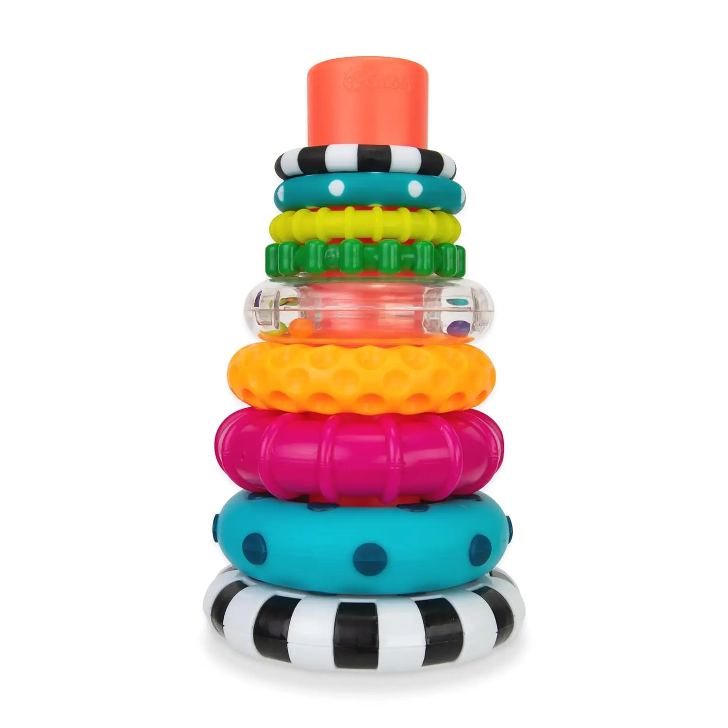 Stacks of Circles Stacking Ring STEM Learning Toy, Montessori Toys for Babies,Soft Stacking Building Blocks, Age 6+ Months, Multi, 9 Piece Set