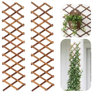Bamworld 2 Pack Garden Trellises Wooden Plant Support for Plants Wall Planter Vertical Plant Support Fence Frame Outdoor Indoor for Balcony Patio Garden Room