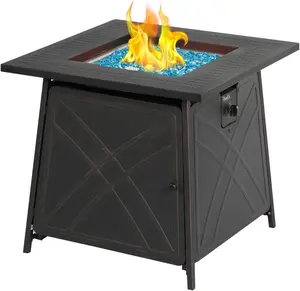 BALI OUTDOORS 28-Inch Square Propane Fire Pit Table – 50,000 BTU Auto-Ignition, CSA Certified, with Durable Steel Tabletop (Black) #springtok