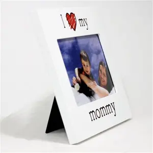 212 MAIN Horizontal Decorative Photo Frame, White Home Decor Accessory with 0.67 in. Glass Protection, Heart Motif, Storage Box, "I Love My Mommy" Design for Photo Display, Ideal Gift