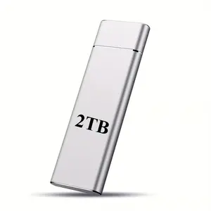 2TB Portable External Hard Drive USB 2tb, Sleek Black, Durable & Compact for Laptops, PCs, Macs