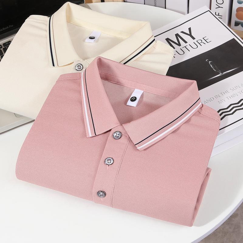 LIFE KEEPS MOVING Men's Regular Fit Solid Color Buttoned Sports Polo Shirt, Short Sleeve Turn-Down Collar Top, Suitable for Golf Outdoor Activities, Casual Comfortable Breathable Menswear