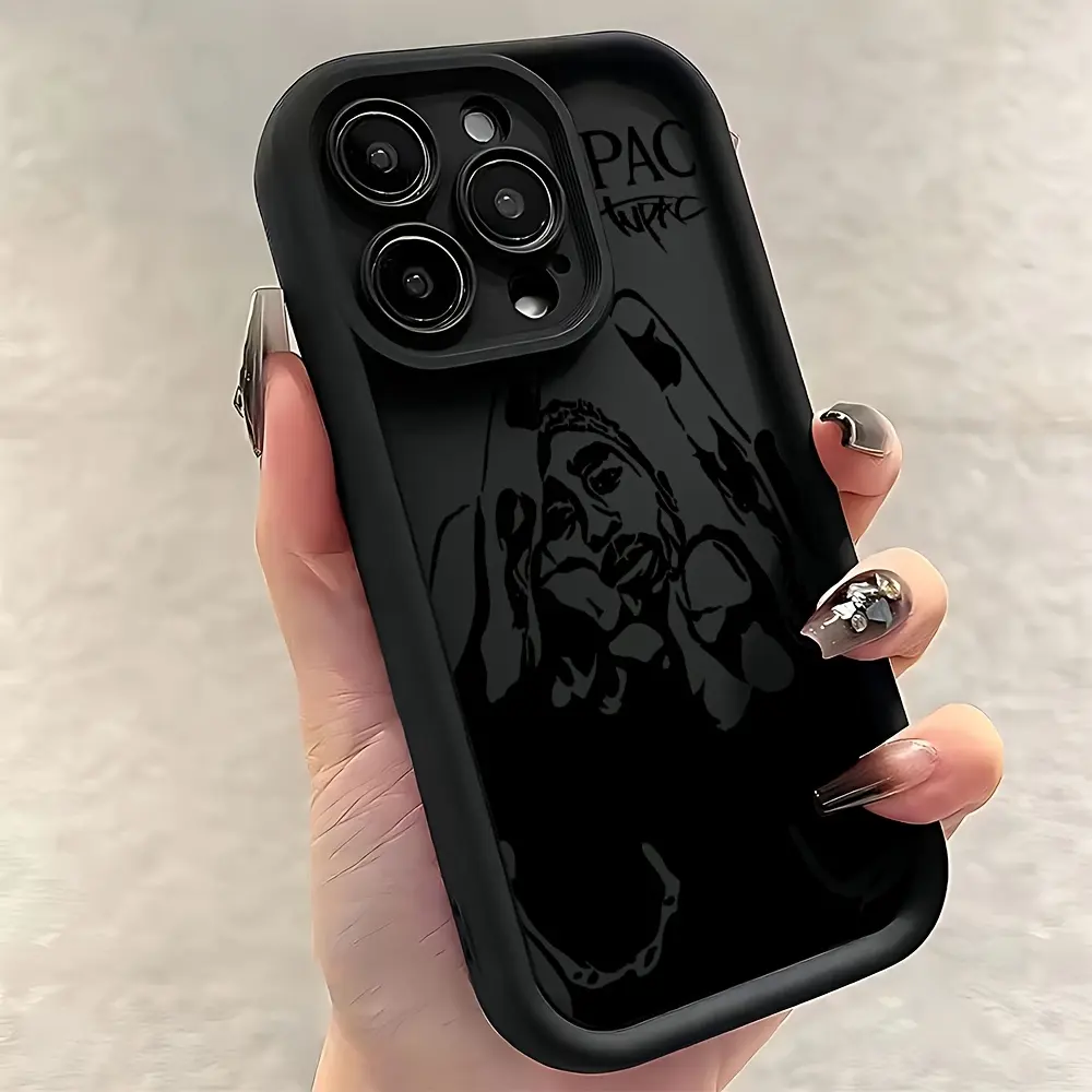 Stylish 2Pac Cellphone Casing - Protective Shockproof Soft TPU Back Phone Case for iPhone 16,15,14,13,12,11 Pro Max,Mini,XR,XS,X,7,40 Plus - Mobile Devices Accessory