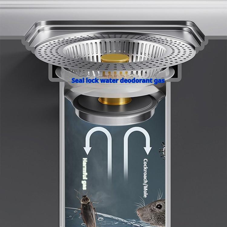 Stainless Steel Kitchen Sink Filter Sink Universal Sink Bounce Core Drainer kitchen sink Stainless Steel sink  drain Sink Drain Strainer 3-in-1