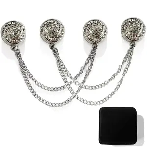 Magnetic Clips with Chain Hijab Magnets, Pant Hem Leg & Sleeve Adjuster, Hijab Scarf for Women, Clothing Accessories with Rhinestone Embellishments