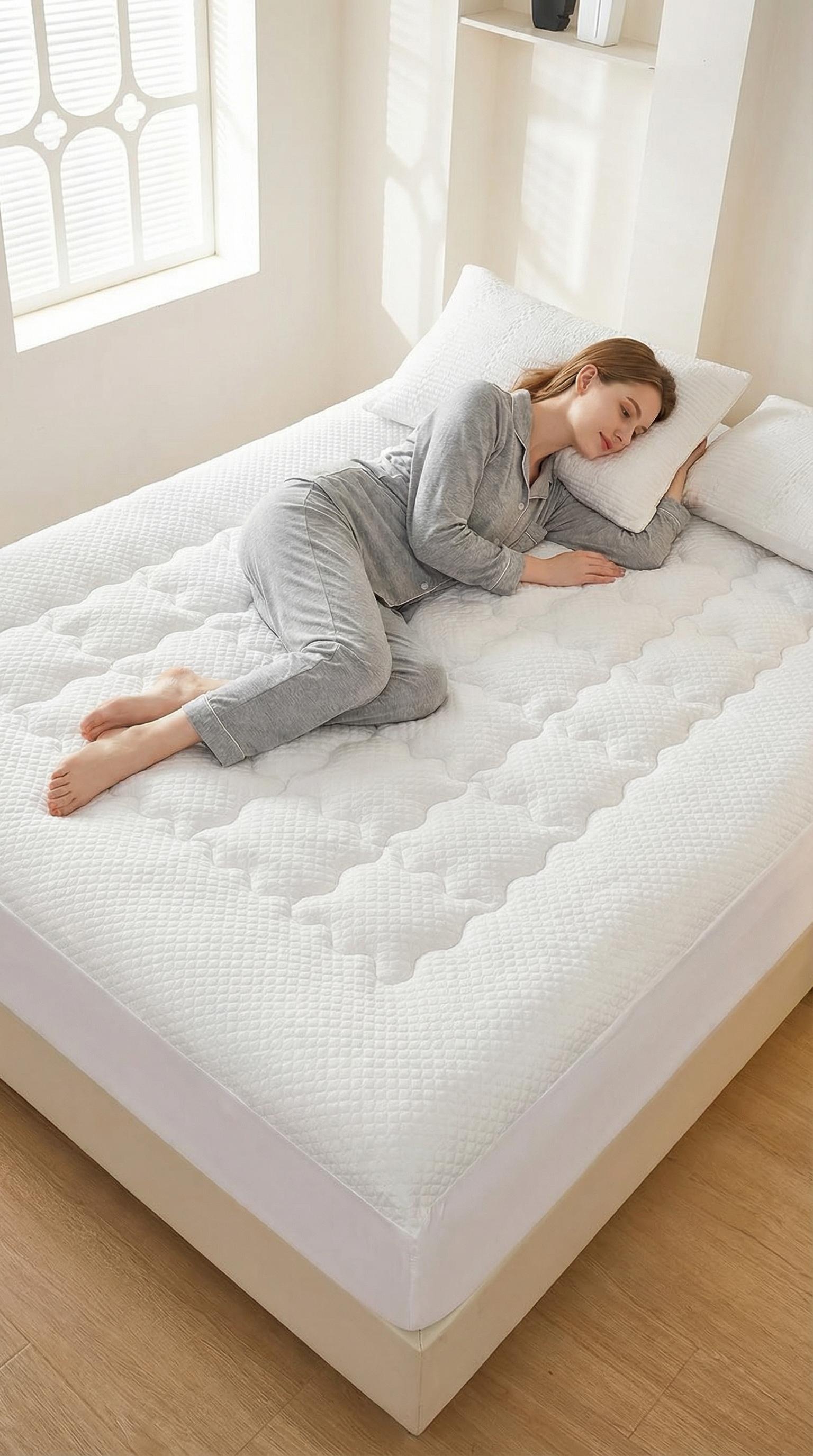 Luxury Hotel Mattress Topper - Ultimate Comfort & Luxury, Cooling Mattress Cover