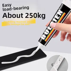 BULIEN 3PCS No Nail Glue Strong Adhesive 18g Quick Drying Structural Sealant No Drilling Needed High Bond Wall Tile Special Clear Glass Glue Easy Load-Bearing 250kg
