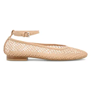 MIA Womens Roz Ankle Strap Ballet Flats Casual - Beige