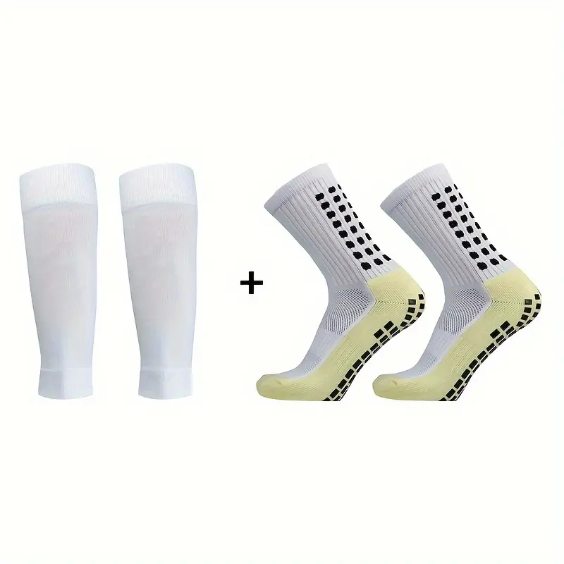 Grip Socks Soccer with Leg Sleeves | Anti-Slip Performance Socks for Men & Women