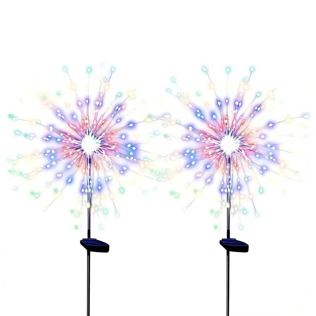Upgraded Solar Firework LED Landscape Lights, 8 Dynamic Lighting Modes, Twinkle Fairy Decor Lamp, Weather-Resistant for Outdoor Yard, Lawn & Courtyard Decor
