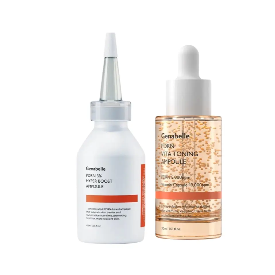 Genabelle PDRN Day & Night Ampoule Duo | PDRN 3% Hyper Boost + PDRN Vita Toning Anti- Aging Routine, Deep Hydration, Barrier Repair Serums Sensitive