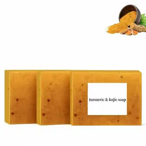 Lemon Turmeric & Kojic Acid Soap Bar, Summer Acne Face & Body Wash for Men & Women, Daily Skincare Cleanser Sets with Soap Saver Bags, Christmas Gift