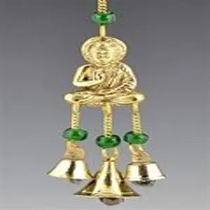 Buddha Brass Chime with Beads 9 Long