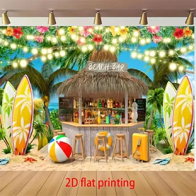 Sunset Background, Tropical Palm Sunset Background Painting, Tropical - View #8