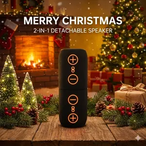2 in 1 Portable Splittable Bluetooth Speaker with HD Sound Waterproof V5.3 20W Stereo 12H Playtime True Wireless Pairing for Home Outdoor Travel