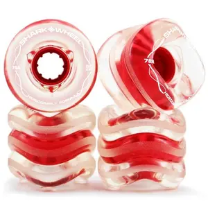Team Rider Signature Wheels Hidecomply 60MM 78A Clear with Red Hub for Skateboarding Enthusiasts High-Quality Durability and Stylish Design